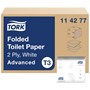 Toalettpapper Tork T3 Advanced 2-Lag Vit Arkat 110x95mm 114271