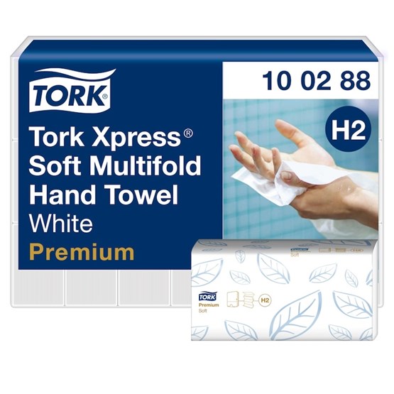 Pappershandduk Tork H2 Premium 2-Lag Vit 2310st/fp 100288
