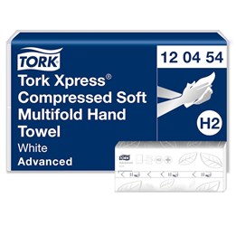 Pappershandduk Tork H2 Compressed Premium 2-Lag Vit 2400st/fp