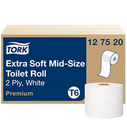 Toalettpapper Tork T6 Premium 2-Lag Vit 90m/rl 27rl/fp