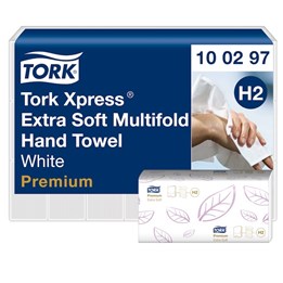 Pappershandduk Tork H2 Premium 2-Lag Vit 2100st/fp