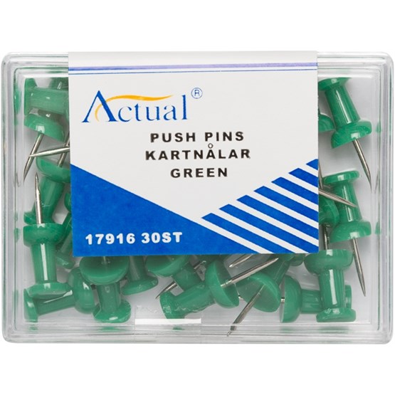 Kartnål Push-Pin 30st/fp Grön