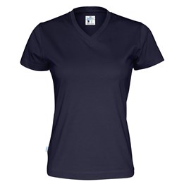 T-Shirt V-Neck Lady Navy (GOTS)