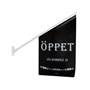 Öppetflagga Svart/vit med Stång/knopp