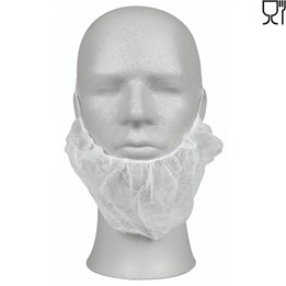 Skäggskydd av Non-Woven Vit One Size 100st/fp