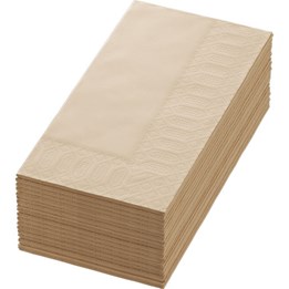 Servett 40x40cm 1/8 3-Lagers Natur Brun