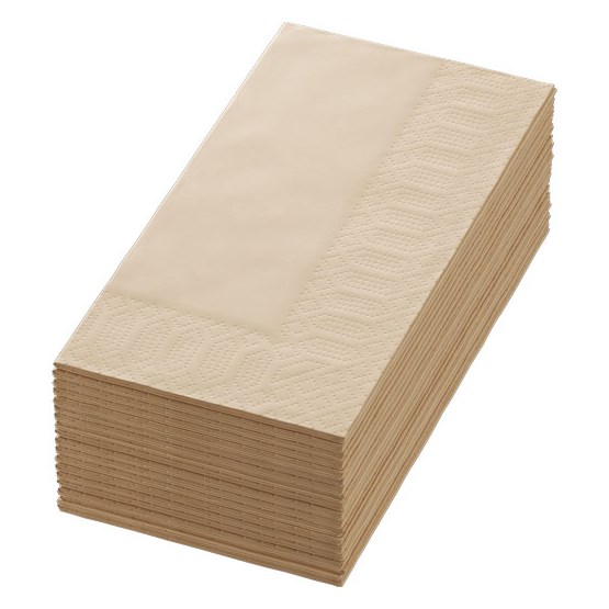 Servett 40x40cm 1/8 3-Lagers Natur brun