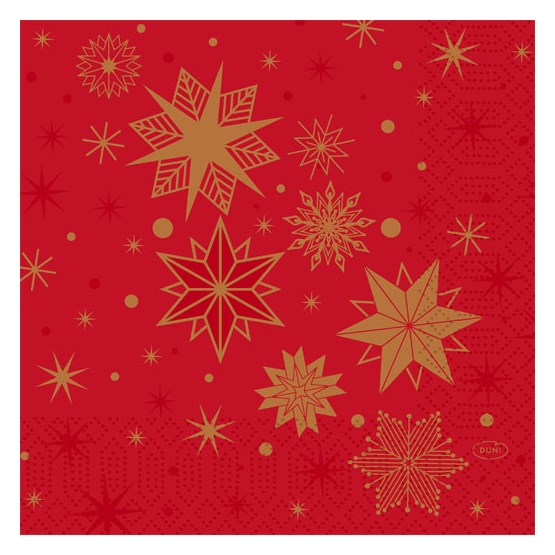 Servett 3-Lags 33x33cm Stargazing Red 50st/fp