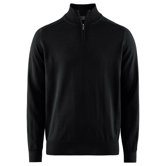 Stickad tröja halvzip Wilton Svart