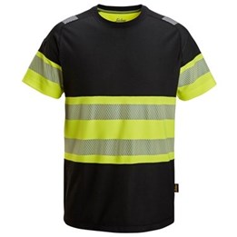 T-shirt Snickers Varsel Kl 1 Svart/varselgul