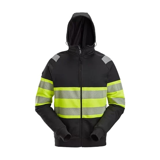 Hoodtröja Snickers Varsel K1 Svart/gul med zip
