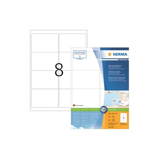 Laseretikett 99,1x67,7 Herma Premium Vit 800st/fp