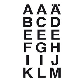 Märketikett Herma bokstäver A-Z svart 20x20