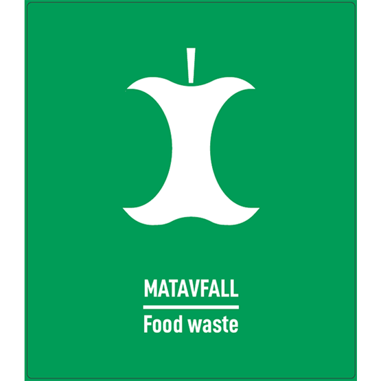 Återvinningsdekal Matavfall Grön 170x148mm