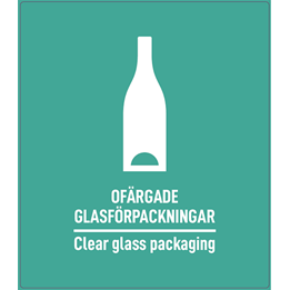 Återvinningsdekal Ofärgat glas Grön 170x148mm
