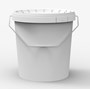 Hink Vit 5,6l rund med plasthandtag inkl. lock