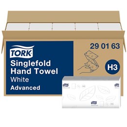 Pappershandduk Tork H3 Advanced 2-Lag Vit 3750st/fp