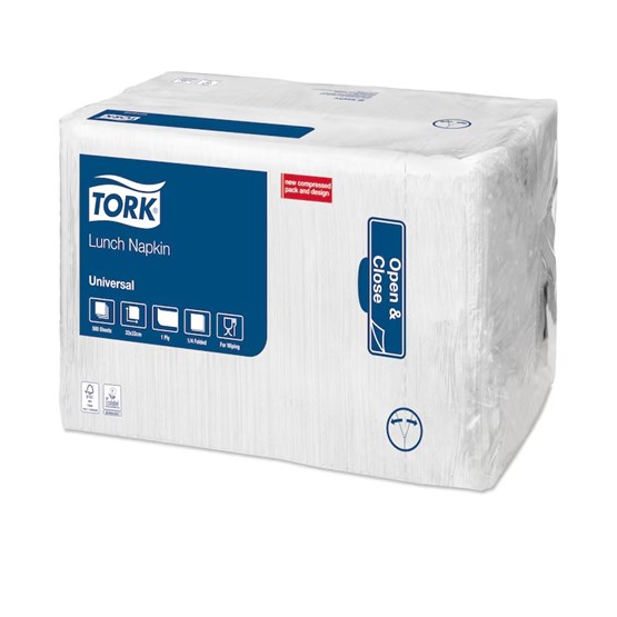 Servett Tork Lunchservett 1-lags Röd 33x33mm 1/4-vikt 4000st/krt