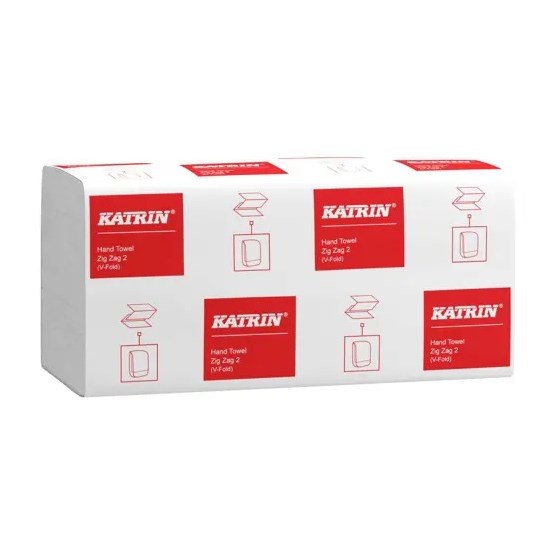 Pappershandduk Katrin  Zig Zag 2-Lag Vit 4000st/fp 35298