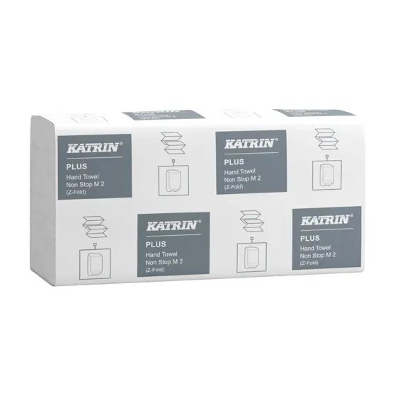 Pappershandduk Katrin Plus Non stop M 2-Lag Vit Z-vikt 2400st/fp