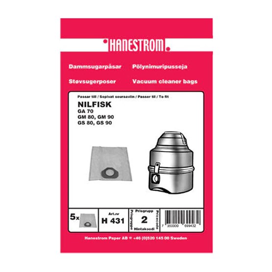 Dammsugarpåse 5st/fp H431