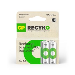 Batteri GP ReCyko AA-batteri, 2100mAh, 4-pack