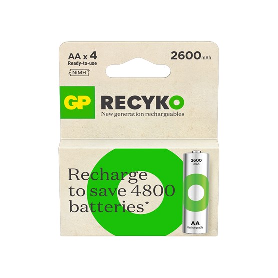 Batteri GP Recyko AA 1,2V 2600 mAh 4st/fp