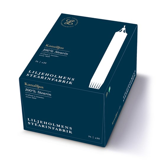 Kanalljus Liljeholmens 20 cm, Vit, 30-pack