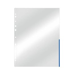 Signalficka A4 0,12mm Blå Hålkant 100st/fp