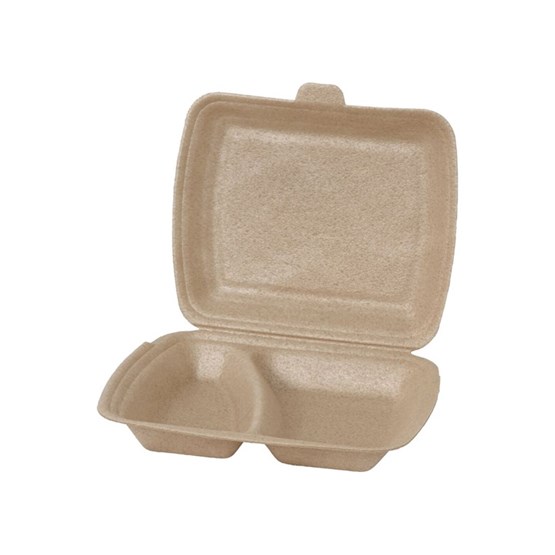 Hämtbox 2-fack med fällbart lock, Natur