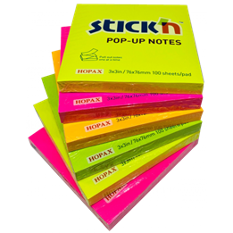 Häftisar  Stick´n notes Z-kub 76x76 Neonfärger 6st/fp
