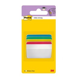 Märkflik Post-it Index Strong 686 38x51mm Blå, Grön, Gul, Röd