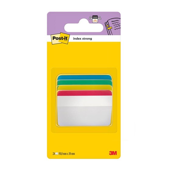 Märkflik Post-it Index Strong 686 38x51mm Blå, Grön, Gul, Röd