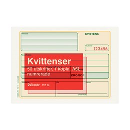 Blanketter Kvittens A6L 2x50 Blad Numr.