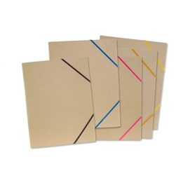 Gummibandsmapp Papp Natur A4 5-pack