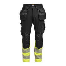 Hantverksbyxa 2392 Stretch Varsel Svart/Gul