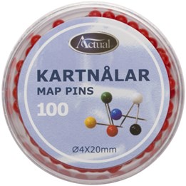 Kartnål 4/19 Röd 100st/fp