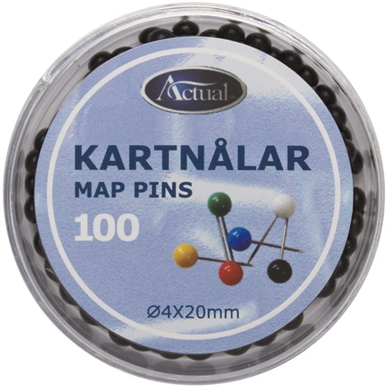 Kartnål 4/19 Svart 100st/fp