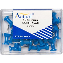 Kartnål Push-Pin 30st/fp Blå  17915