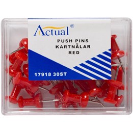 Kartnål Push-Pin 30st/fp Röd 17918 138302