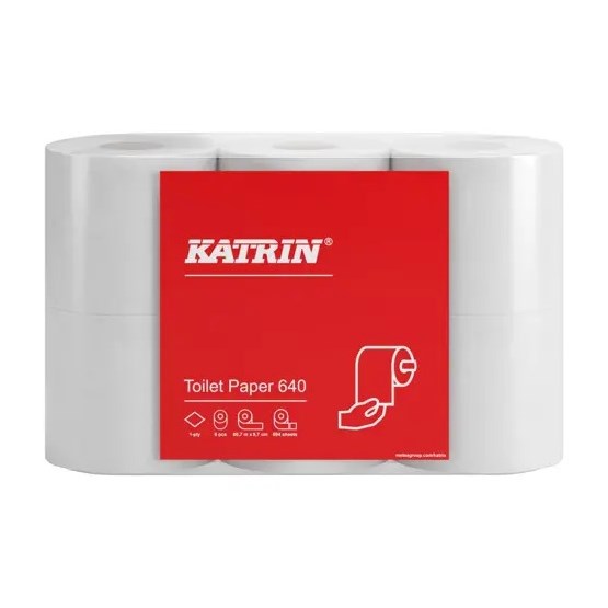 Toalettpapper Katrin 640 1-Lag Vit 80m/rl 42rl/fp 111505