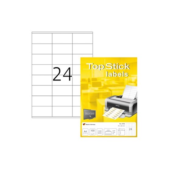 Laseretikett Topstick 70x36mm 2400st/fp