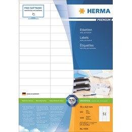 Etikett Herma Premium 70x16,9mm Vit 5100st/fp
