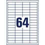 Etikett Avery 48,5x16,9mm Vit 6400st/fp 3667