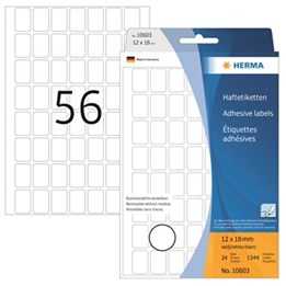 Märketikett Herma Avtagbar 12x18mm 1344st/fp