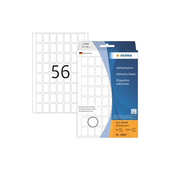 Märketikett Herma Avtagbar 12x18mm 1344st/fp