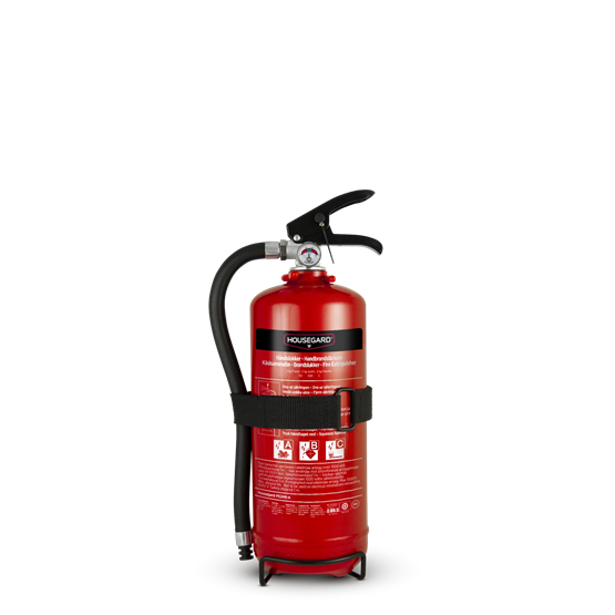 Brandsläckare 2 kg pulver Röd Housegard