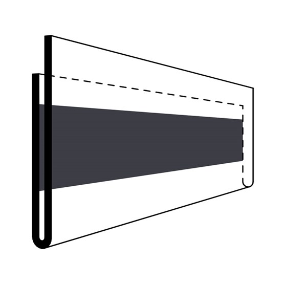 Etiketthållare för hylla 210x60mm Magnetisk Transparent 50st/fp