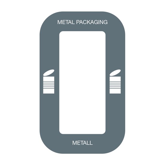 Etikett Bin Multi Metall
