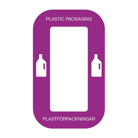 Etikett Bin Multi Plastförpackning